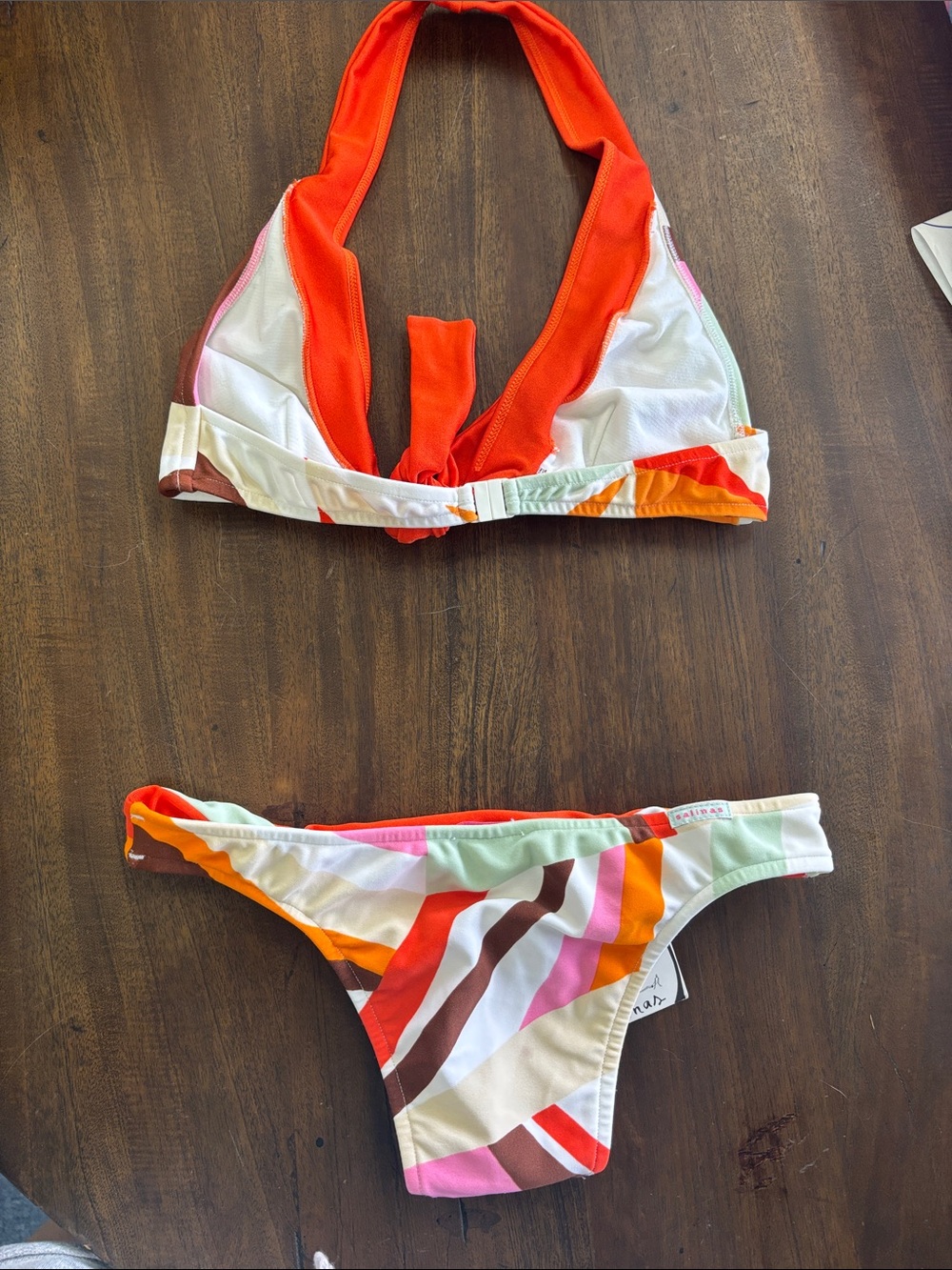 NWT RARE Salina’s colorful set, triangle top with twisted Brazilian bottom. - Picture 2 of 4